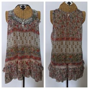 Solitaire Boho Free Flowing Tunic Top M